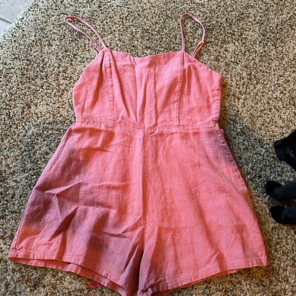 Forever 21 Coral Pink Romper with Spaghetti Straps - Picture 1 of 3